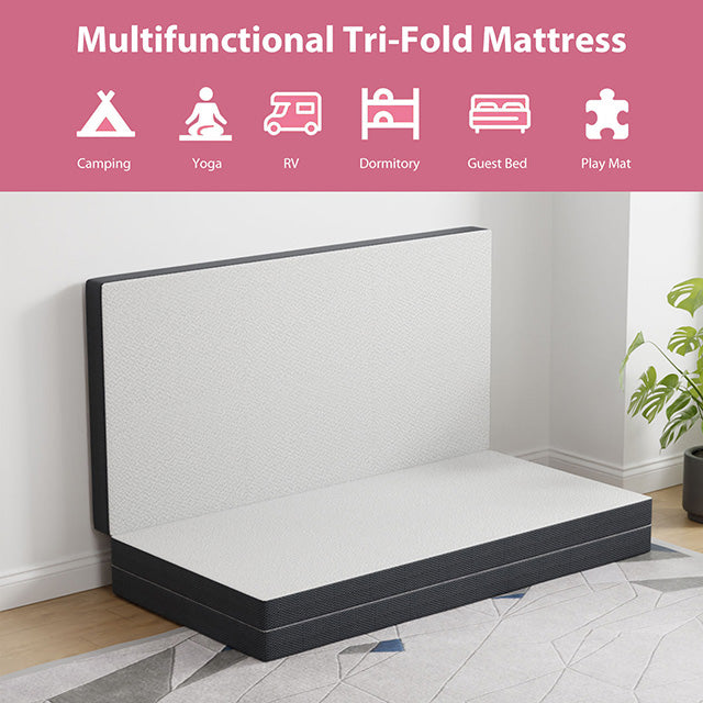 Hollyhock 4" Full Tri-Fold Memory Foam Topper - Just Furniture (PA) - Multi Location