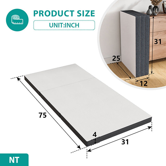 Hollyhock 4" Queen Tri-Fold Memory Foam Topper - Just Furniture (PA) - Multi Location