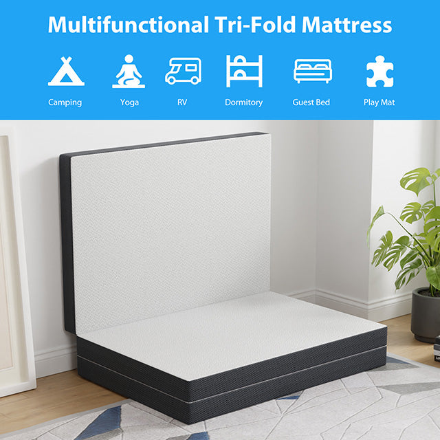 Hollyhock 4" Twin Tri-Fold Memory Foam Topper - Just Furniture (PA) - Multi Location