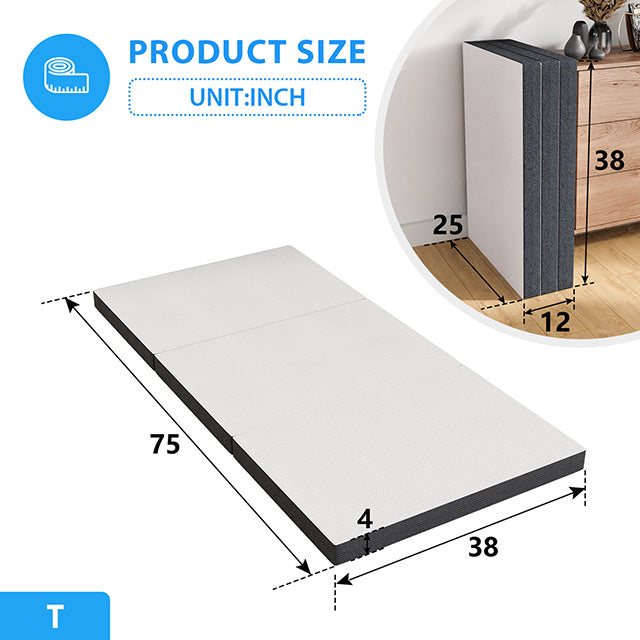 Hollyhock 4" Twin Tri-Fold Memory Foam Topper - Just Furniture (PA) - Multi Location