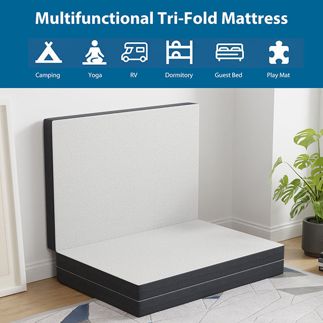 Hollyhock 4" Twin XL Tri-Fold Memory Foam Topper - Just Furniture (PA) - Multi Location