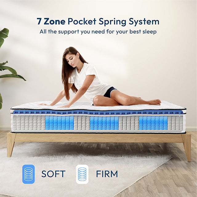 Salvia 12" E.King Hybrid Pocket Coil Mattress - Just Furniture (PA) - Multi Location
