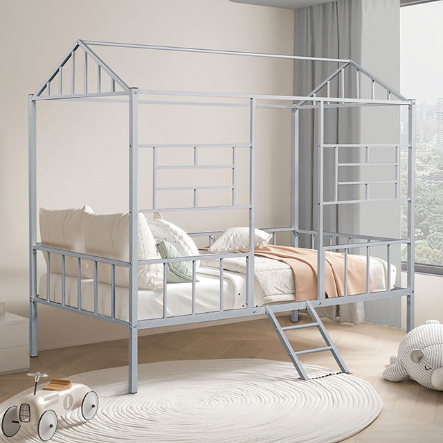Rhonda Twin Loft Bed White, Silver, & Black - Just Furniture (PA) - Multi Location