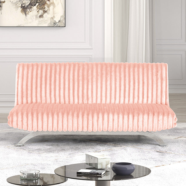 Villeneuve Futon Sofa Bed Black, Pink, & Grey - Just Furniture (PA) - Multi Location