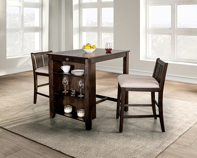 Lescles 3 Pc Counter Ht Set (1 Table + 2 Chairs) - Just Furniture (PA) - Multi Location