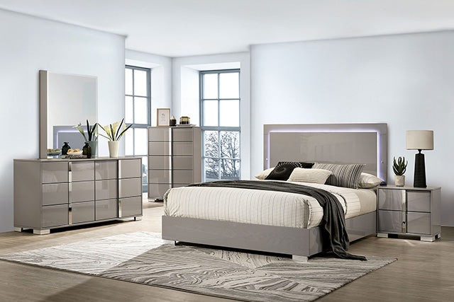 Sinistra Bed Beige, Black, White - Just Furniture (PA) - Multi Location