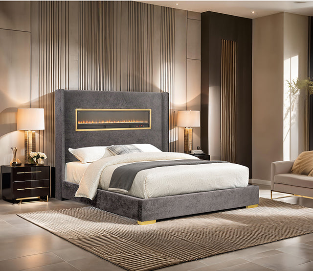 Danvers Bed Beige, Black, & Grey - Just Furniture (PA) - Multi Location