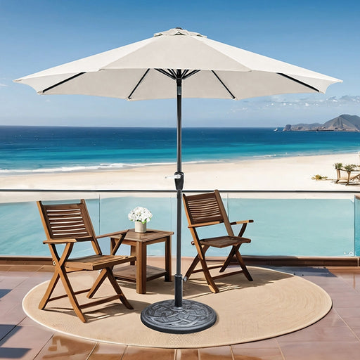 Soli 9' Outdoor Umbrella w/ Auto Tilt + 21" Round Base - Just Furniture (PA) - Multi Location