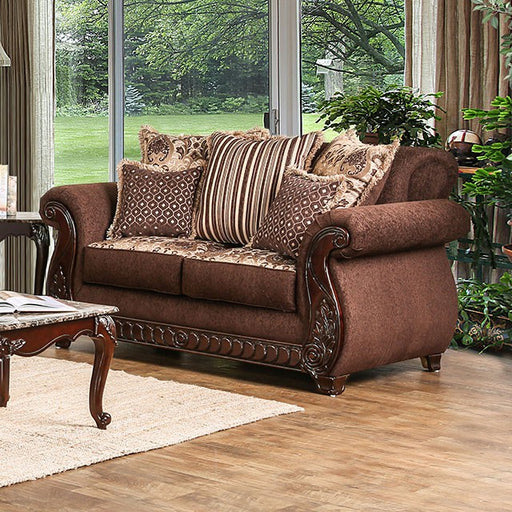 TABITHA Brown Love Seat, Brown - Just Furniture (PA) - Multi Location
