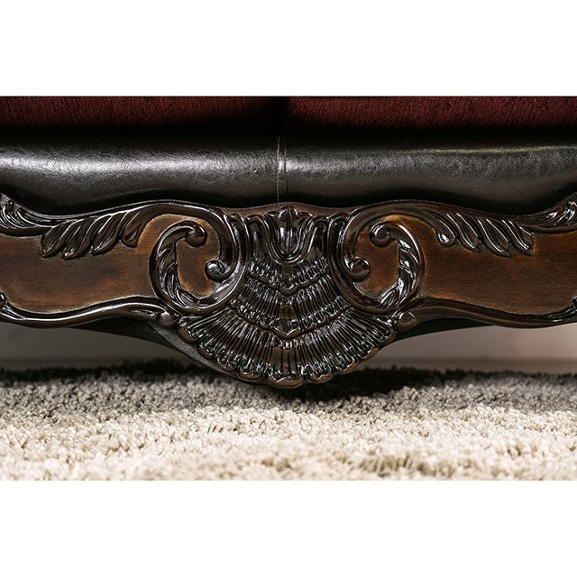 Quirino Burgundy/Dark Brown Sofa - Just Furniture (PA) - Multi Location