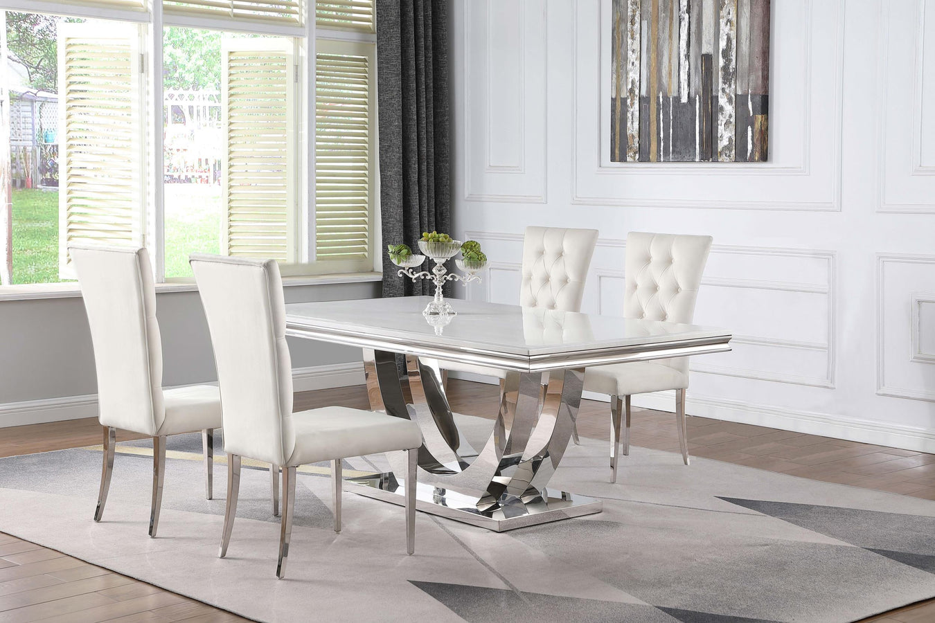White Marble/Chrome