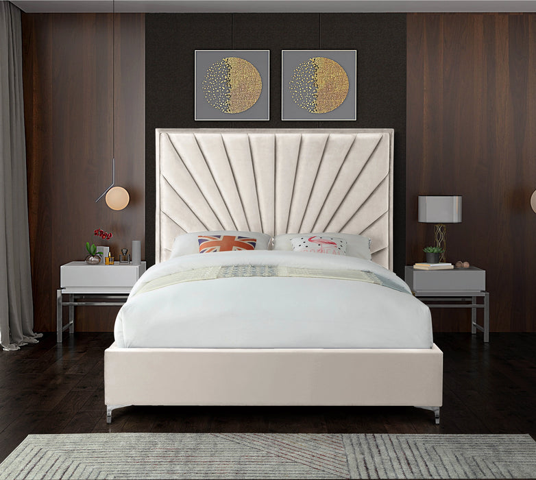 Eclipse Cream Velvet Full Bed