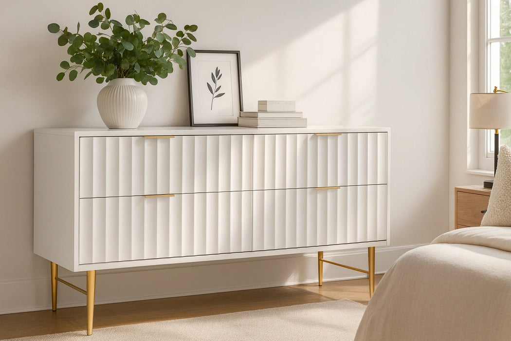 Modernist White Gloss Dresser