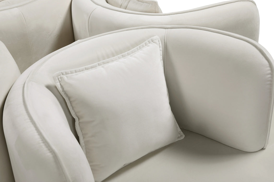 Circlet Cream Velvet Round Sofa Settee