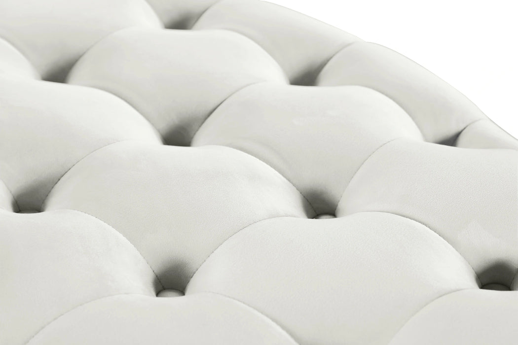 Banquet Cream Velvet Ottoman/Bench