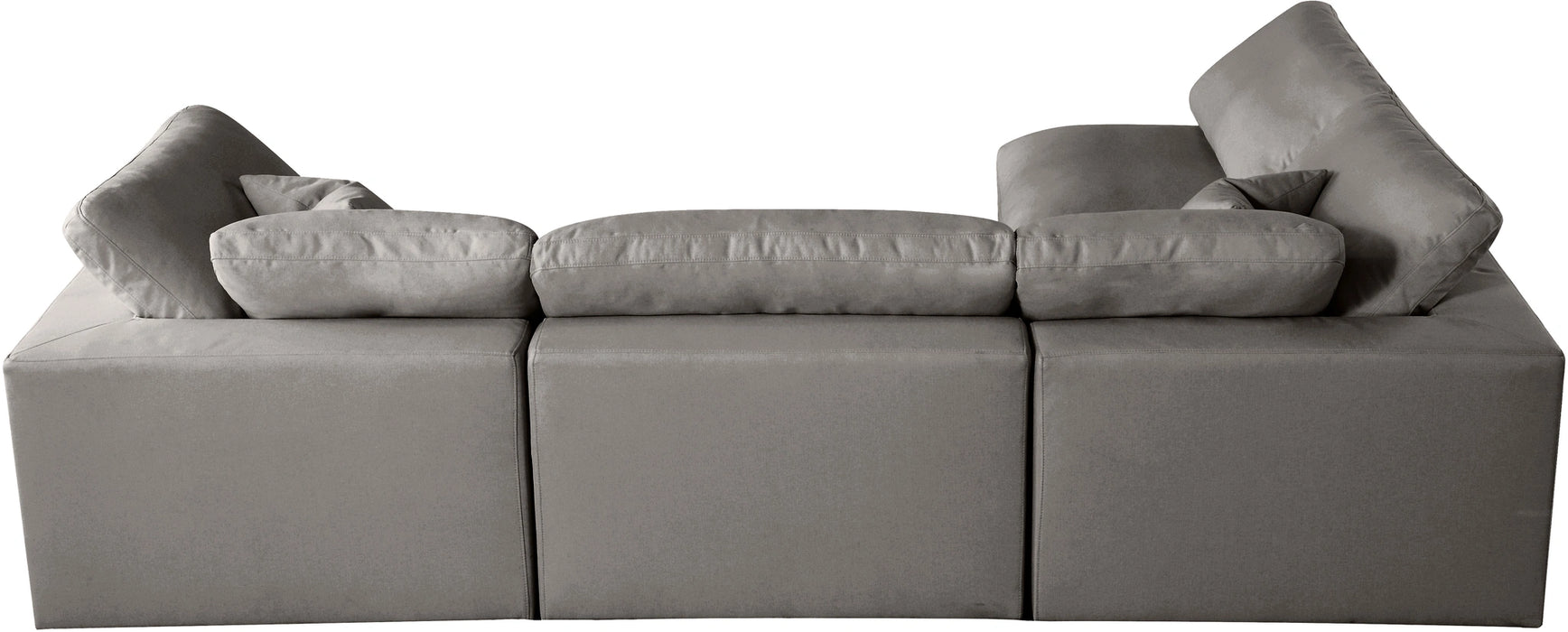 Plush Grey Velvet Standard Cloud Modular Sectional