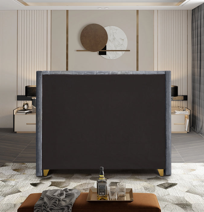 Barolo Grey Velvet Full Bed