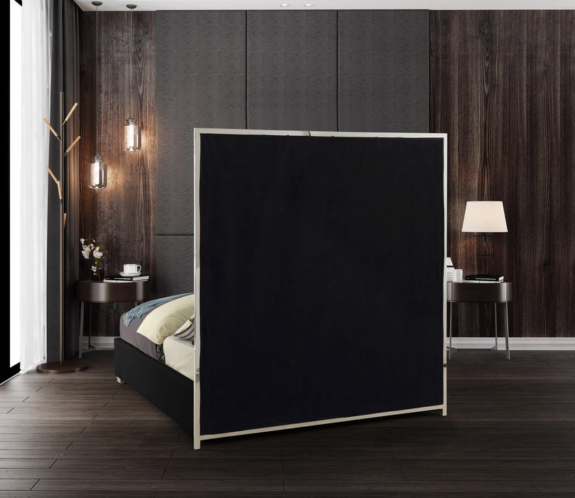Milan Black Faux Leather King Bed