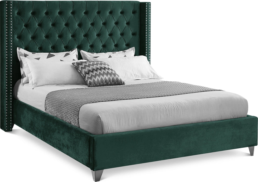 Aiden Green Velvet Full Bed