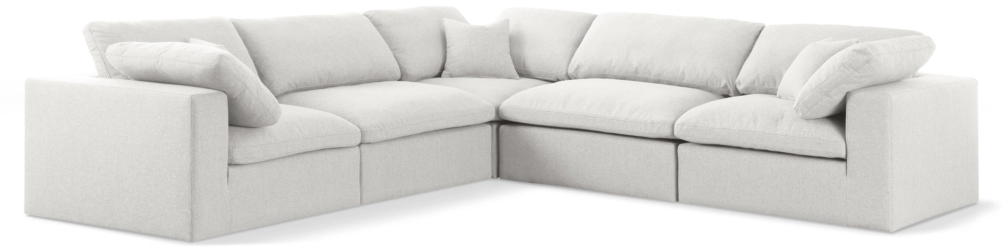 Serene Cream Linen Fabric Deluxe Cloud Modular Sectional