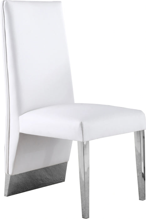 Porsha White Faux Leather Dining Chair
