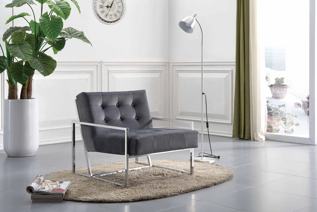 Alexis Grey Velvet Accent Chair