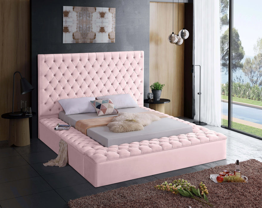 Bliss Pink Velvet Full Bed (3 Boxes)