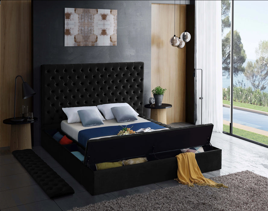 Bliss Black Velvet Full Bed (3 Boxes)