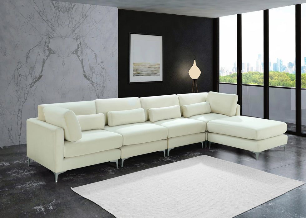 Julia Cream Velvet Modular Sectional (5 Boxes)