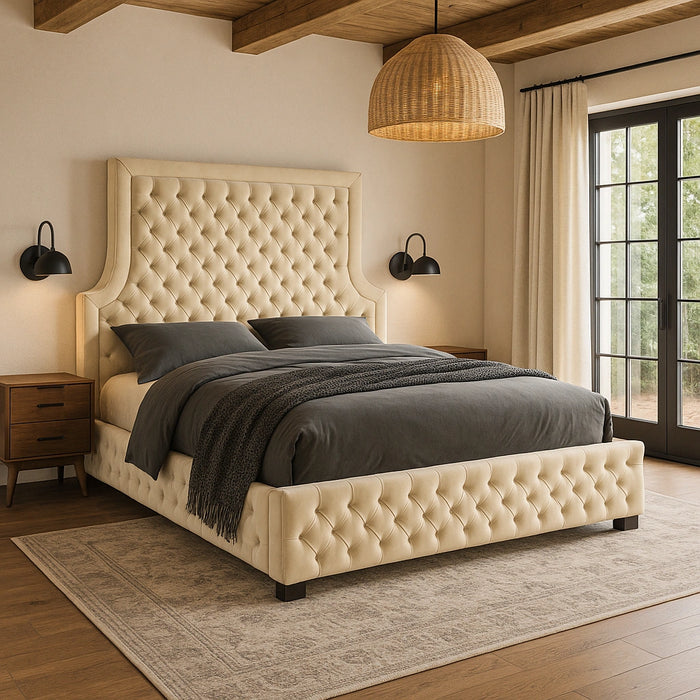 Sedona Cream Velvet King Bed