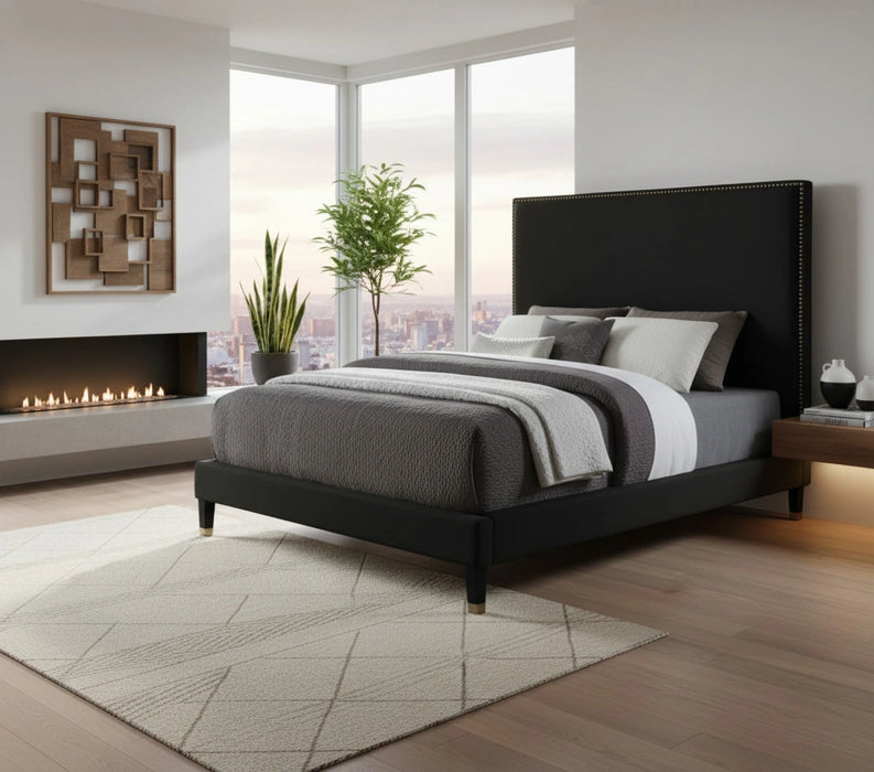 Harlie Black Velvet King Bed