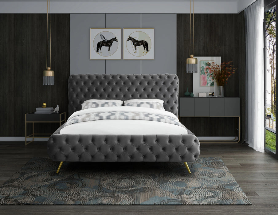 Delano Grey Velvet King Bed