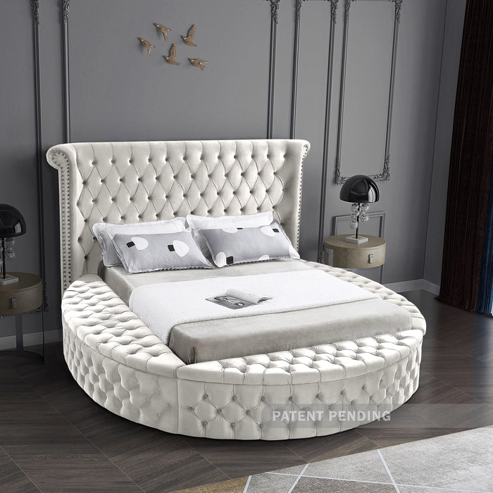 Luxus Cream Velvet Full Bed (3 Boxes)