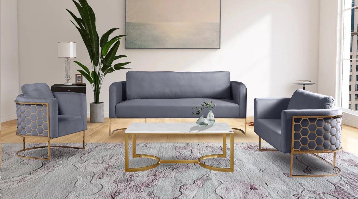 Casa Grey Velvet Loveseat