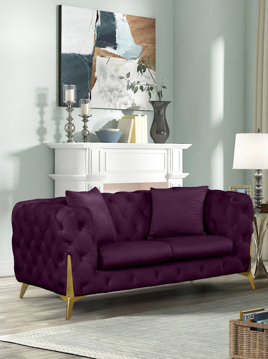 Kingdom Purple Velvet Loveseat