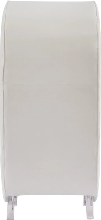Crescent Cream Velvet Accent Chair