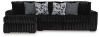 Midnight-Madness Sectional with Chaise - Onyx