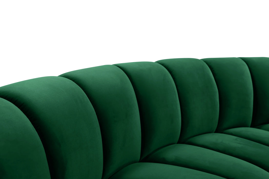 Infinity Green Velvet 2pc. Modular Sectional