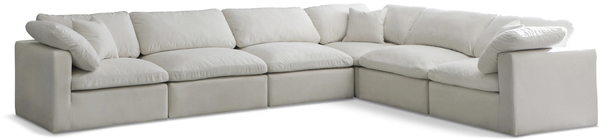 Plush Cream Velvet Standard Cloud Modular Sectional