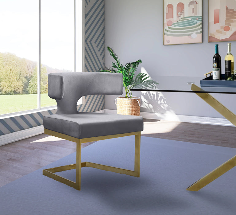 Alexandra Grey Velvet Dining Chair