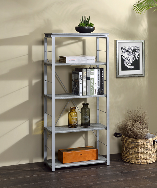 Jurgen Faux Concrete & Silver Bookshelf - Just Furniture (PA) - Multi Location
