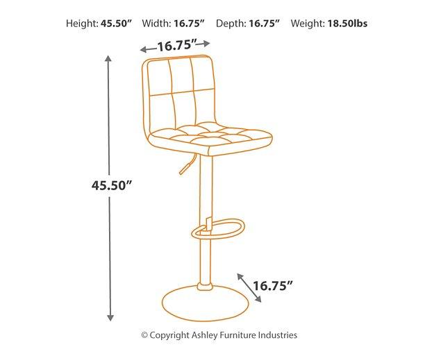 Bellatier Adjustable Height Bar Stool - Just Furniture (PA) - Multi Location