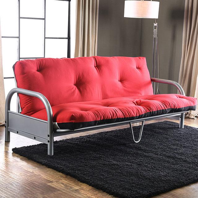 Aksel Black/Red Futon Mattress, Black, Red & Gray - Just Furniture (PA) - Multi Location