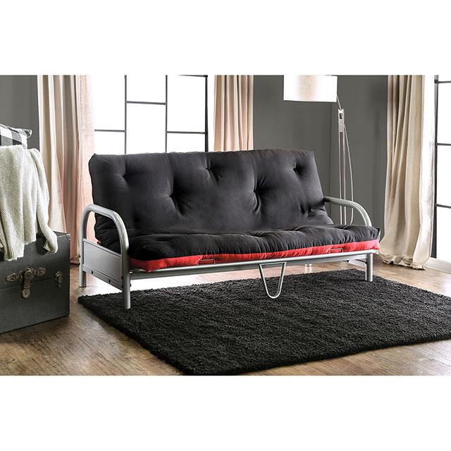 Aksel Black/Red Futon Mattress, Black, Red & Gray - Just Furniture (PA) - Multi Location