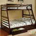 California II Cherry Twin/Full Bunk Bed w/ 2 Drawers Cherry, Walnut, Grey, &Oak - Just Furniture (PA) - Multi Location