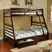 California II Cherry Twin/Full Bunk Bed w/ 2 Drawers Cherry, Walnut, Grey, &Oak - Just Furniture (PA) - Multi Location