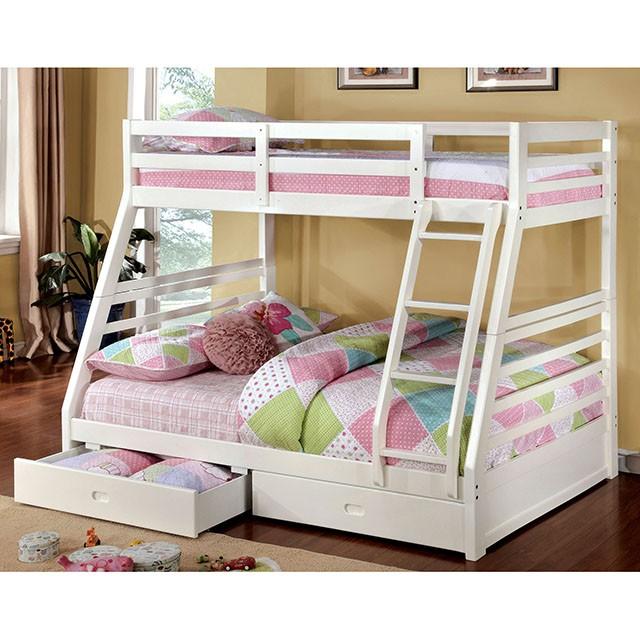 California II Cherry Twin/Full Bunk Bed w/ 2 Drawers Cherry, Walnut, Grey, &Oak - Just Furniture (PA) - Multi Location