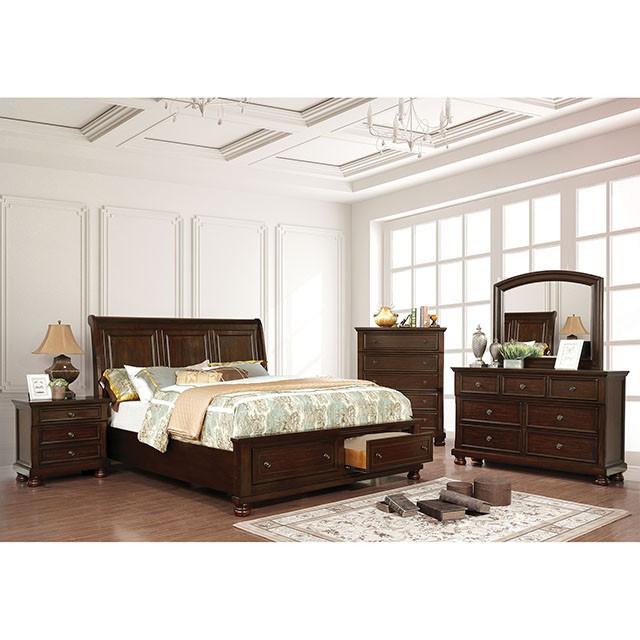 Castor Brown Cherry Queen, E.King, & Cal.King Bed - Just Furniture (PA) - Multi Location