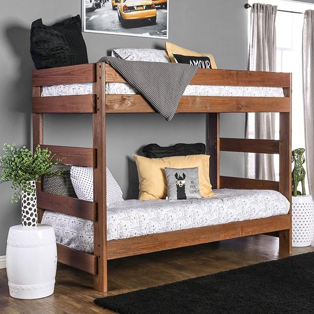 Arlette Twin/Twin Bunk Bed Brown, Black, Gray, & White - Just Furniture (PA) - Multi Location
