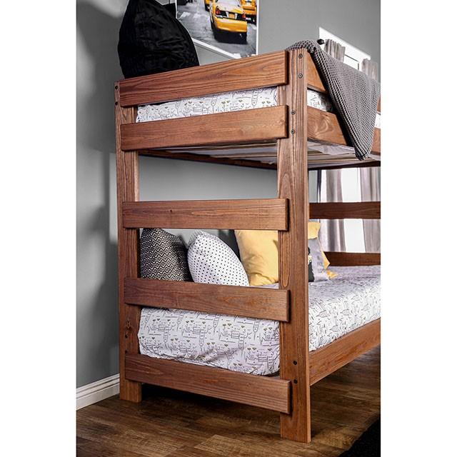 Arlette Twin/Twin Bunk Bed Brown, Black, Gray, & White - Just Furniture (PA) - Multi Location
